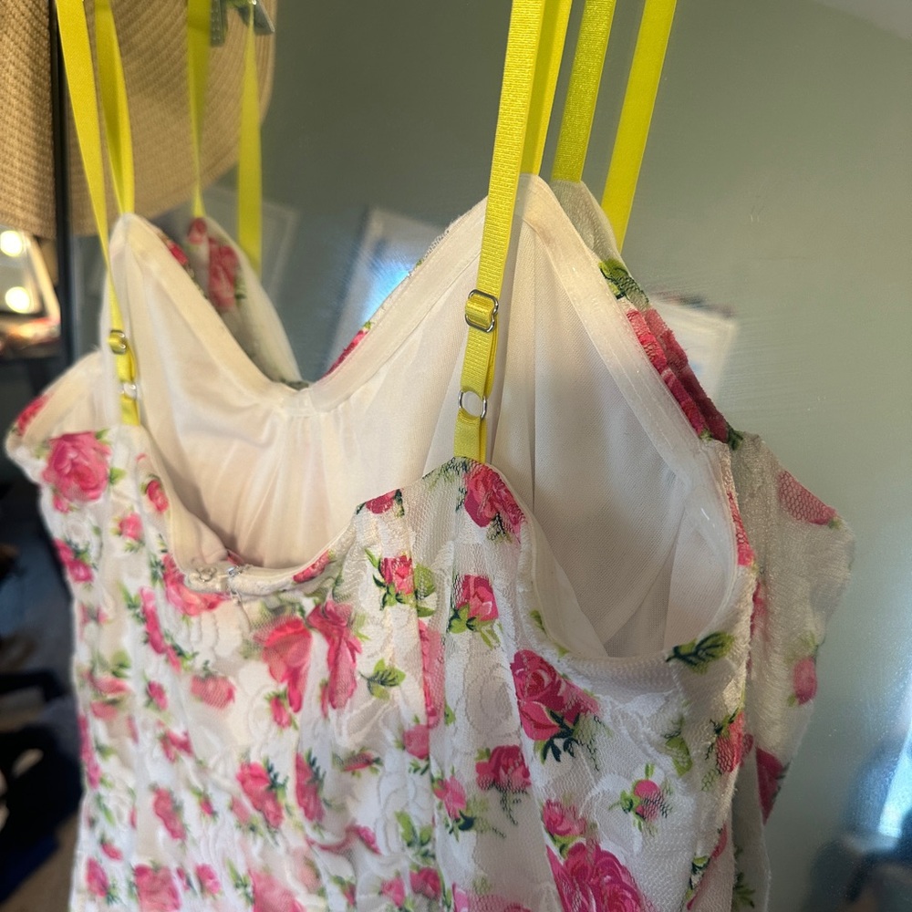 NWT Betsey Johnson Ali White Pink Mini Dress - Picture 7 of 13